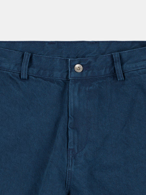 Washed Twill Trousers in Dark Navy