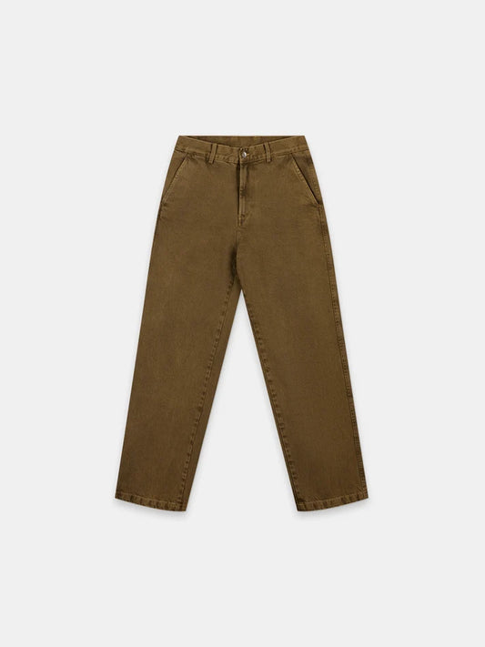 Washed Twill Trousers in Walnut
