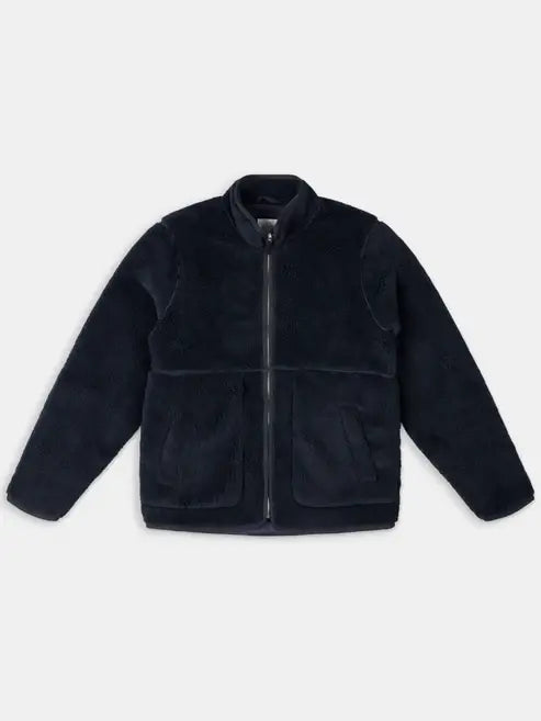 Zip Through Fleece Jacket in Dark Navy