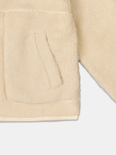 Zip Through Fleece Jacket in Ecru